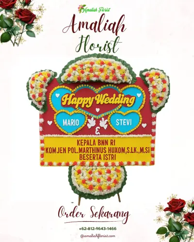 Karangan Papan Bunga Pernikahan di Banjaroyo